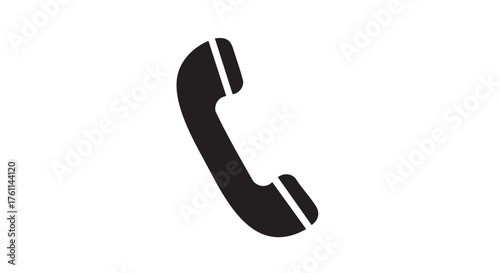 Vector art of black telephone receiver for communication needs