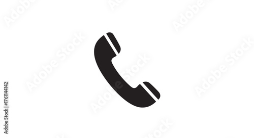 Vector art of black telephone receiver for communication needs