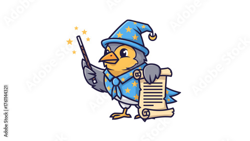 Magical Bird Wizard Casting Spells in a Fantasy World