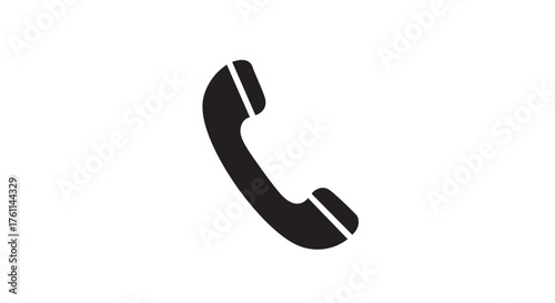Vector art of black telephone receiver for communication needs
