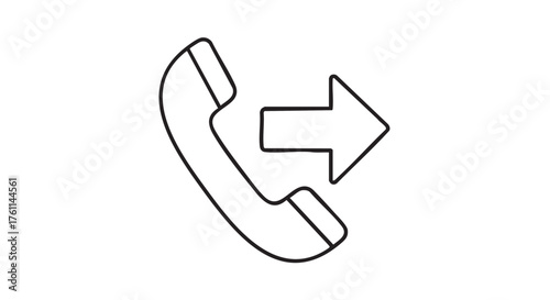 Vector art of phone icon with arrow for call forwarding page