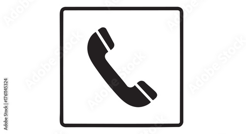 Vector art of phone icon in a square, simple and minimalist