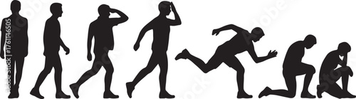 Human evolution conceptual vector silhouette illustration