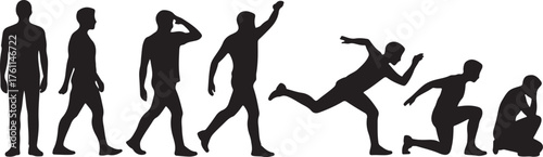 Human development silhouette process progression transition