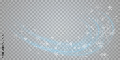 Falling snow on a transparent background. Vector illustration 10 EPS. Abstract snowflake background. Fall of snow.	