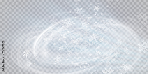 Falling snow on a transparent background. Vector illustration 10 EPS. Abstract snowflake background. Fall of snow.	