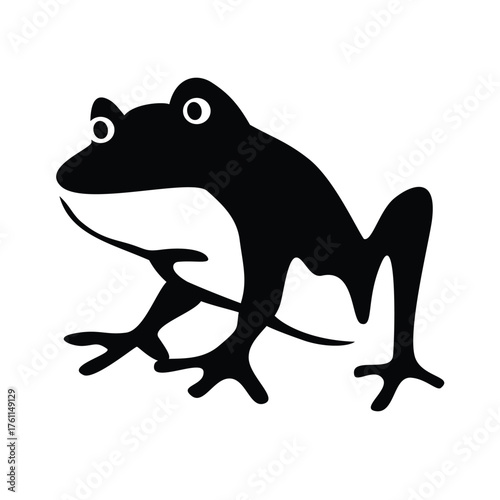 frog silhouette design. amphibian animal symbol.