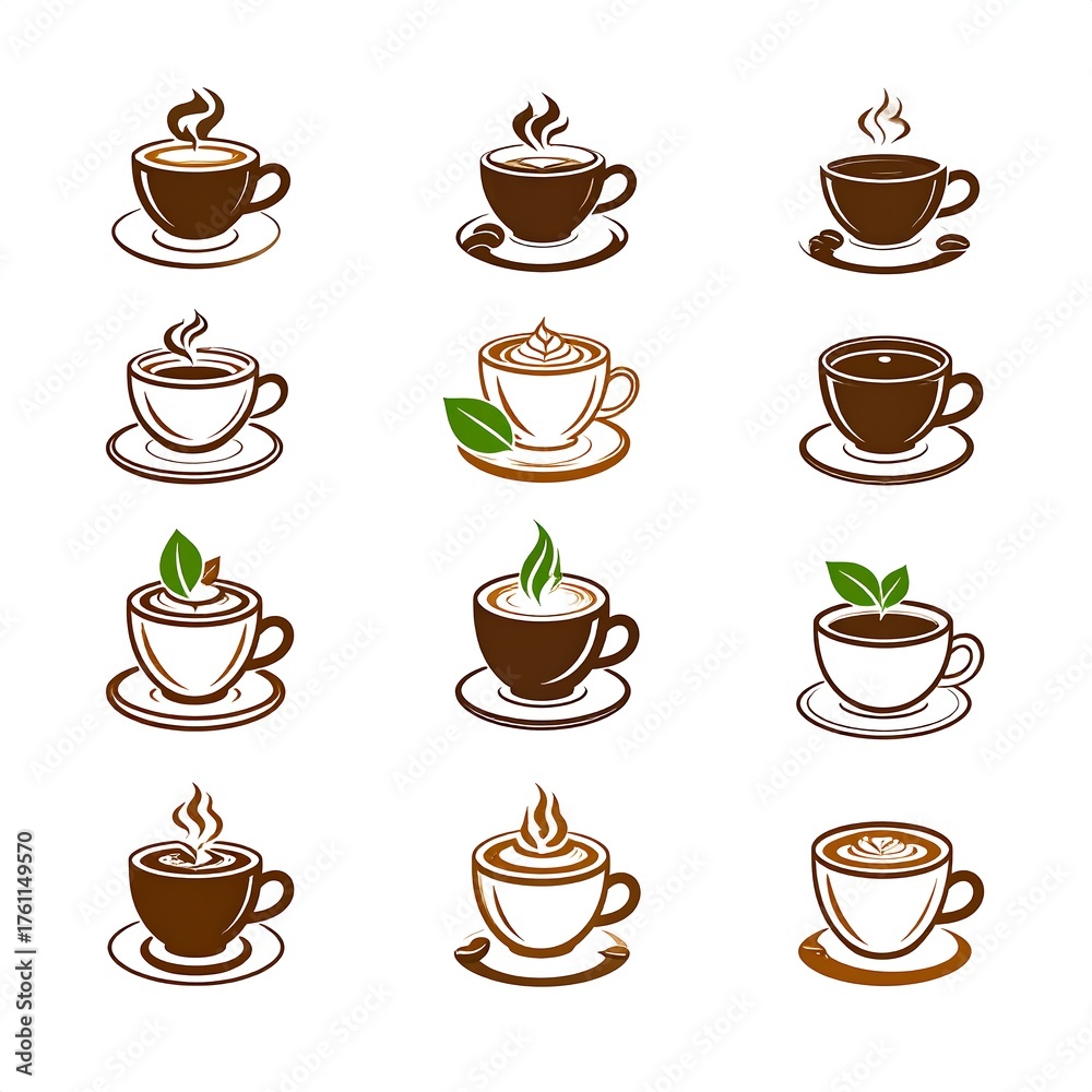 Obraz premium Various coffee cup designs