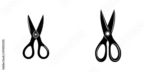 Side by side comparison of two pairs of black scissors on a white background showcasing their design and structure