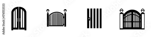 Various gate designs showcasing different styles and structures for outdoor spaces