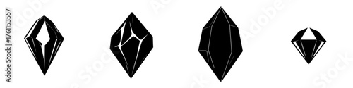 Various crystal designs showcasing geometric shapes and unique patterns ideal for digital art and logo creation