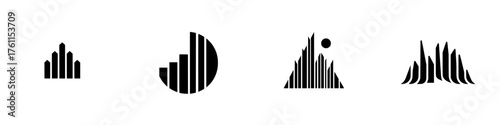 Unique black and white geometric designs highlighting modern architectural elements and shapes in a minimalist style