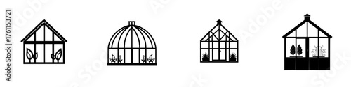 Variety of greenhouse designs showcasing different styles and structures for plant cultivation