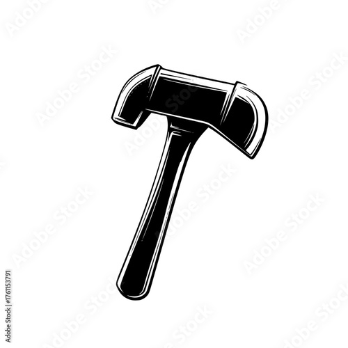 Unique design of a vintage blacksmith hammer with a sturdy handle showcased against a plain background