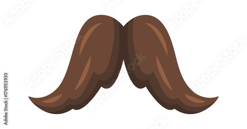 Long well-groomed moustache old-fashioned style