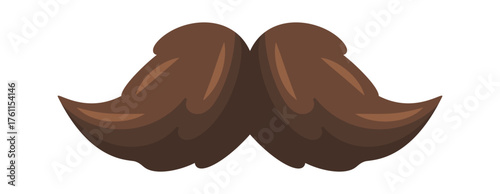 Stylish brown male moustache cartoon