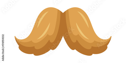 Thin mustache barbershop design element