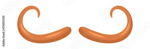 Thin mustache with curly edges