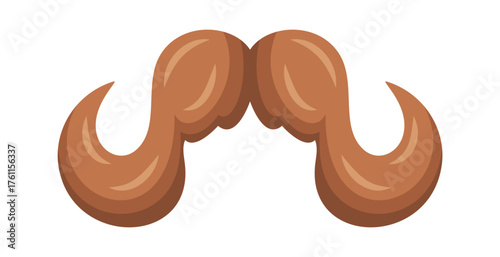 Retro moustache curly facial hair