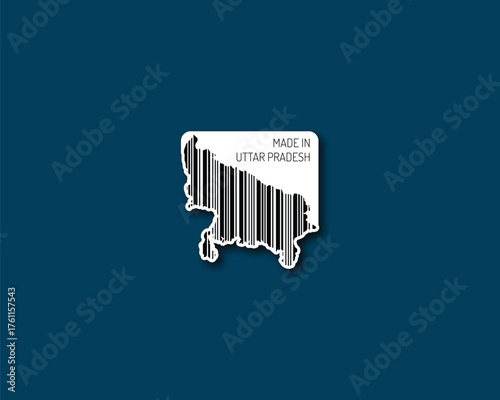 Serene “Made in Uttarakhand” barcode-silhouette — perfect for herbal products, organic brands and pilgrimage tourism merchandise. High-res vector for print.