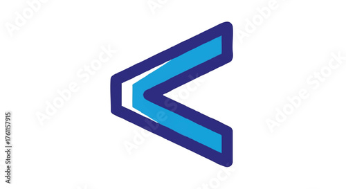 2.  **less than sign outline icon vector full color**
