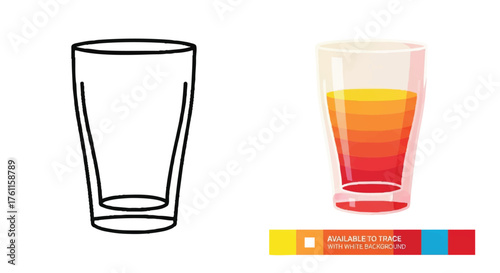 46. **empty glass outline icon vector full color**
