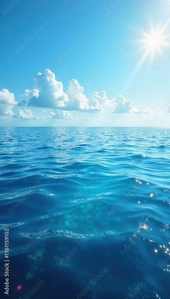 Fototapeta premium Serene Blue Ocean Calm Leadership and Strategic Vision for Corporate Success