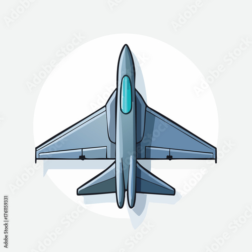 Top-Down View of a Modern Military Jet Fighter