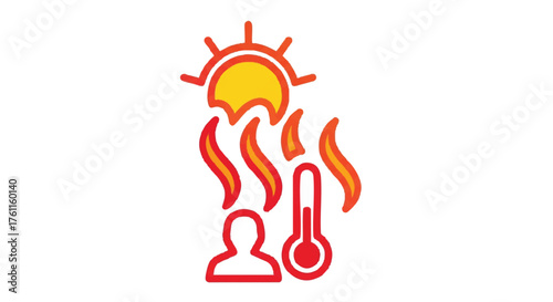32. **heat wave outline icon vector full color**
