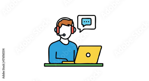 41. **working from home outline icon vector full color**
