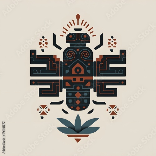 Ancient Aztec Spirit Animals Collection – Tribal Animal Illustrations with Sacred Symbols and Ethnic Patterns