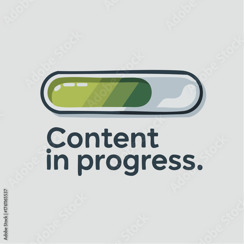 content in progress: neutral progress-bar hero for agencies, editors, and course creators advertising works-in-progress and behind-the-scenes content updates