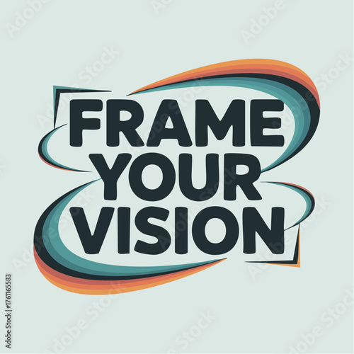 frame your vision: dynamic parametric frame badge in cool-teal and sunset orange for agencies, directors, and creators pitching visual concepts