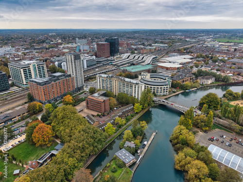 Reading town centre and River Thames