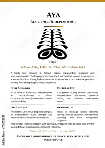 Obraz na plátně Aya Adinkra Symbol: Resilience and Independence