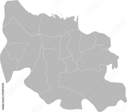 Carabobo, Venezuela  – administrative vector map with municipality boundaries (Web Mercator projection, PPT-compatible & fully editable)