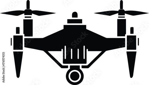 Drone Silhouette Modern Flying Gadget Technology Design