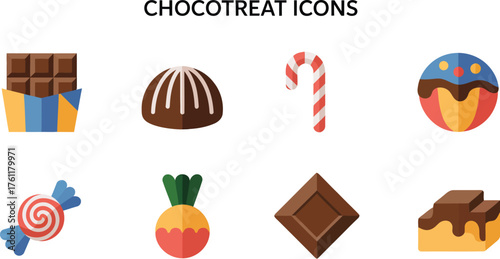 Collection of chocolate and candy icons