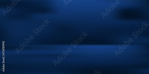 Blue studio background. Space for selling products on the website. Background vector 3d with podium.Vector illustration.