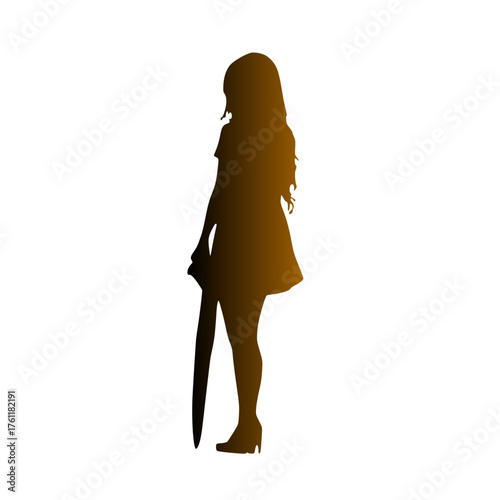 Anime Girl Silhouette Vector