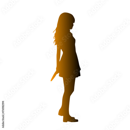 Anime Girl Silhouette Vector