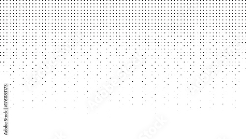 Digital Halftone Dotted Gradient Abstract Background Geometric Matrix of Fading Black and White Dots Creating a Minimalist Tech Texture or Modern Corporate Banner Template