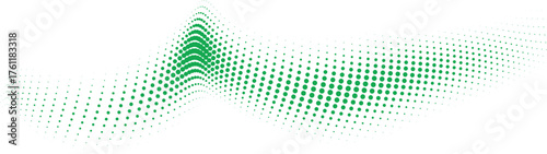 Energetic Green Halftone Wave Abstract Background Dynamic Flowing Pattern of Dotted Points Creating a Modern Digital Motion Graphic for Technology, Environmental, and Business Concepts