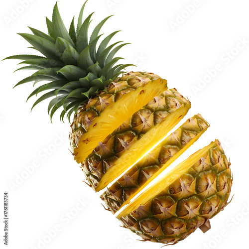 Vibrant, juicy pineapple sliced into refreshing pieces, perfect for summer delights and healthy eating inspiration