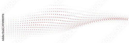 A minimalist and elegant abstract background showcasing a subtle wave of delicate red dots gracefully flowing across a pristine white canvas evoking gentle motion and modern sophistication