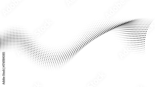 An abstract flowing wave of digital dots a futuristic and elegant representation of technology data or sound on a clean white background a minimalist and modern vector graphic art