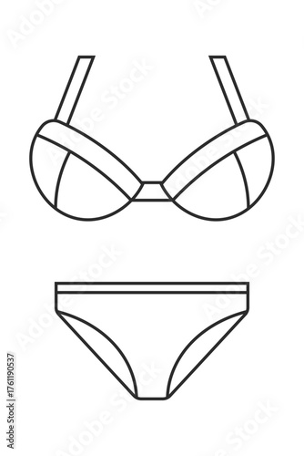 女性用下着、ブラジャー、パンツ、ランジェリー、洋服、ファッション、コーディネート、おしゃれ関連のイラスト