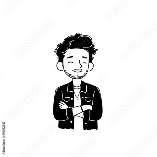 YouTuber. YouTuber simple black and white line art vector logo
