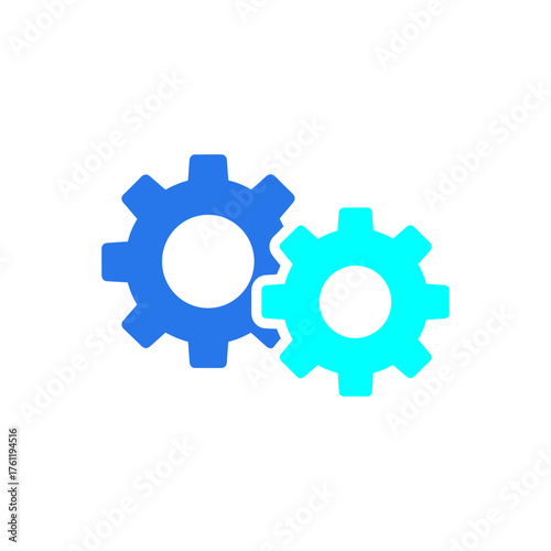 Digital Twin Concept Flat Icon, Physical and Virtual Replica