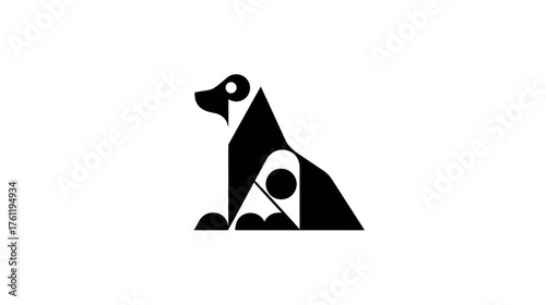 A minimalist vector icon of the Sphinx's head (human profile) merged with a lion's body, constructed from basic geometric shapes.